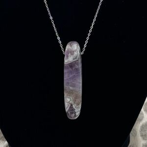 Chevron Amethyst Necklace Dream Crystal Healing Energy Cleansing Protection